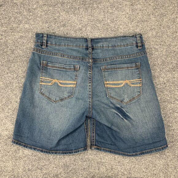 Buffalo David Bitton Pete Shorts Women 26 Denim Wide Leg Stretch Bermuda Zip Fly - Picture 6 of 10